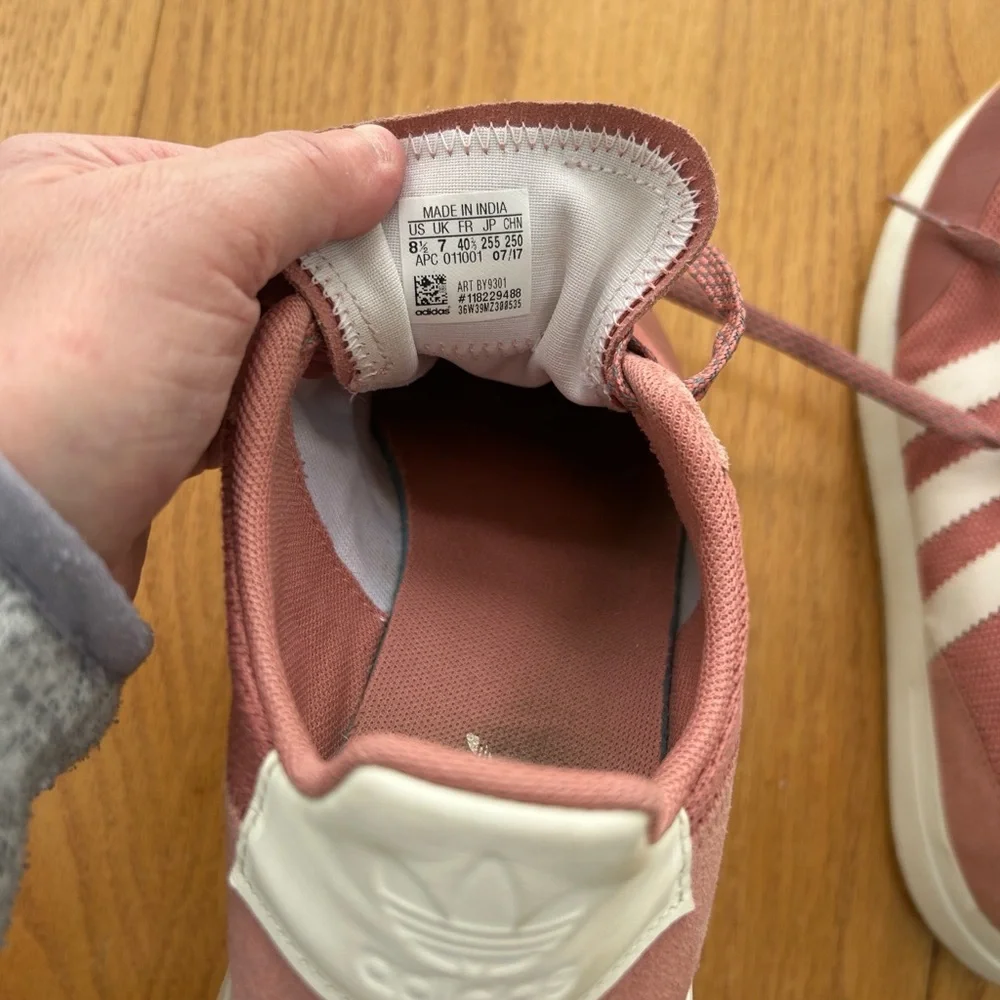 Adidas Originals FLB W Flashback Runners Raw Pink/White BY9301 Sz 8 1/2 Sneakers